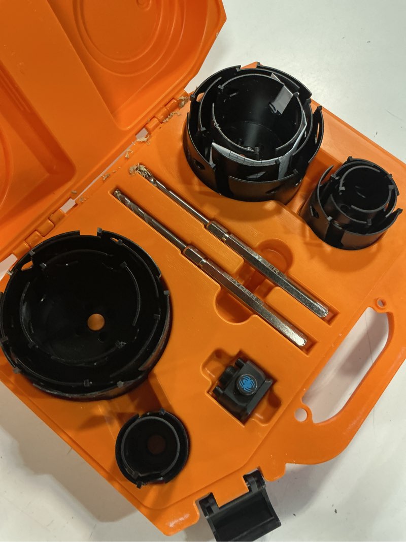Condition photo showing As Is for spyder carbide tipped hole saw kit 14 pk