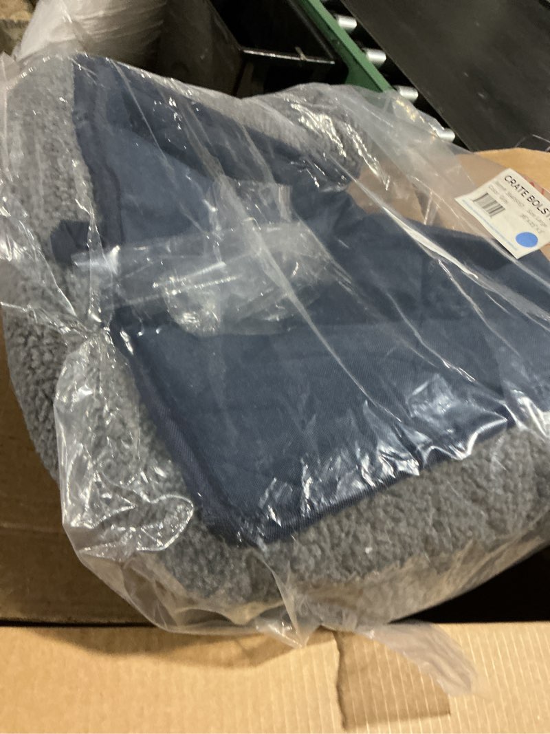 Condition photo showing Good Condition for furhaven dog bed for large/medium dogs, 100% washable, sized to fit crates - sherpa fleece bolster crate pad - gray, large