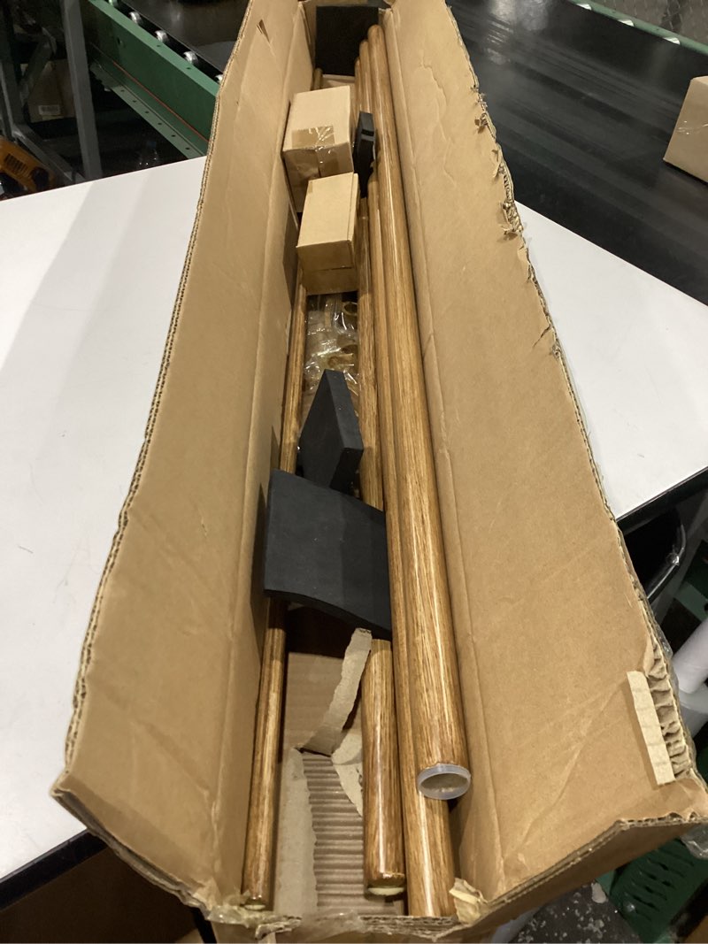 Condition photo showing New/Like New for double curtain rods 72 to 144 inches(6-12feet) for window, adjustable telescoping drapery rod with aluminum alloy brackets, 1 inch diameter front, 5/8 inch back pipe, light yellow woodgrain light yellow woodgrain 72"-144"