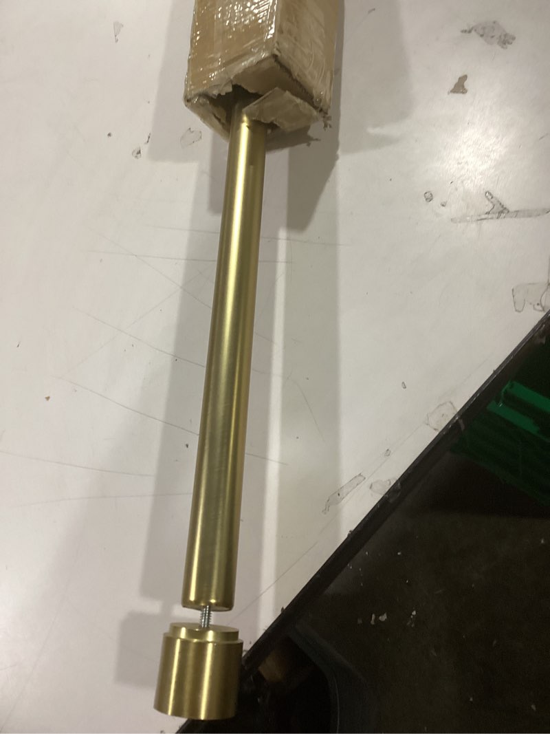 Condition photo showing Good Condition for 1 1/8 Inch Diameter Curtain Rods, 48-84” Telescoping Large Single Window Drapery Rod Heavy Duty With Adjustable Modern Brackets, Warm Gold Warm Gold 48-84"