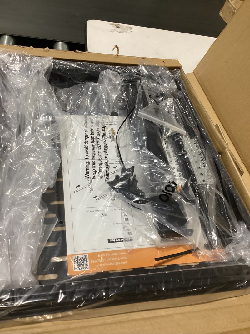 Condition photo showing As Is for tecmojo 1u sliding rack shelf,4-post vented rack mount shelf,13.8in deep with adjustable mounting depth 13.8-19.7in,supports to 110lbs,for 19 inch av/network equipment rack,unassembled,black 13.8-19.7" depth