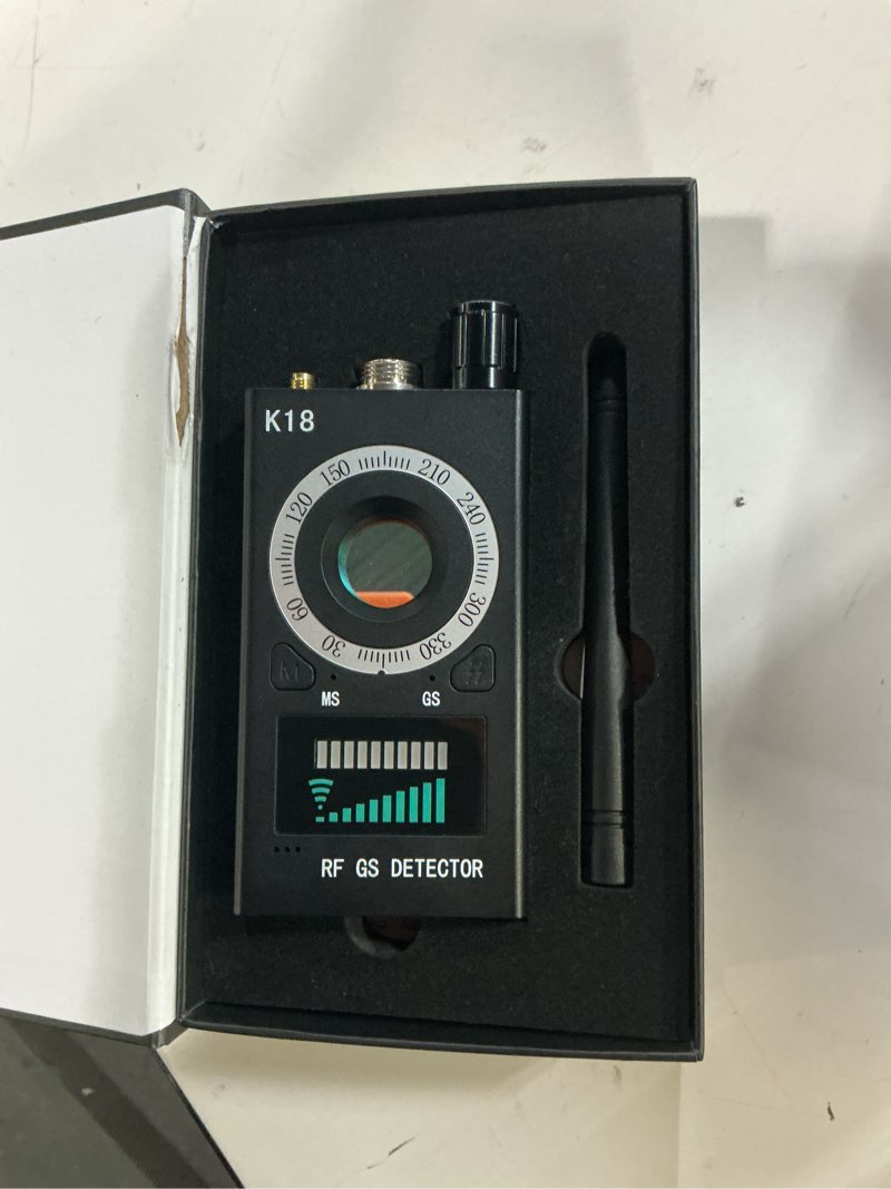 Condition photo showing Good Condition for hidden camera detectors, anti spy camera finder, gps tracker detector, hidden devices detector for airbnb, hotels, bathroom, home, office (black)