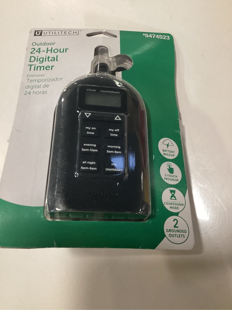 Condition photo showing New/Like New for NEARPOW Outdoor Light Timer, Waterproof Digital Timer Outlet, Dusk to Dawn Countdown Timer Plug, 7 Day Programmable 24 Hours Electrical Timer, 2 Grounded Outside Timers for Christmas Lights, 15A 1/2HP