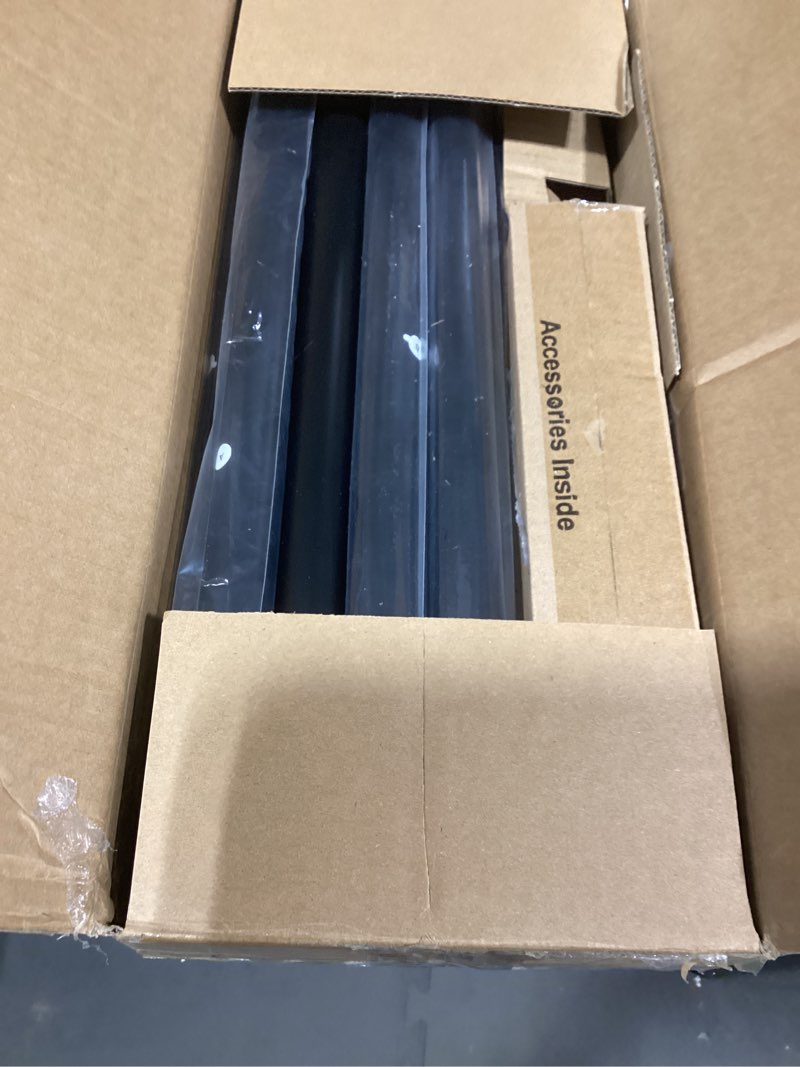 Condition photo showing Good Condition for Similar product not like stock photo or size and length similar product Zeerobee Curtain Rods for Windows 66 to 120, 1 Inch Adjustable Heavy Duty Black Curtain Rod, Outdoor Indoor Room Divider Modern Drapery Pole, 66-120\" 32\"-120\" Black