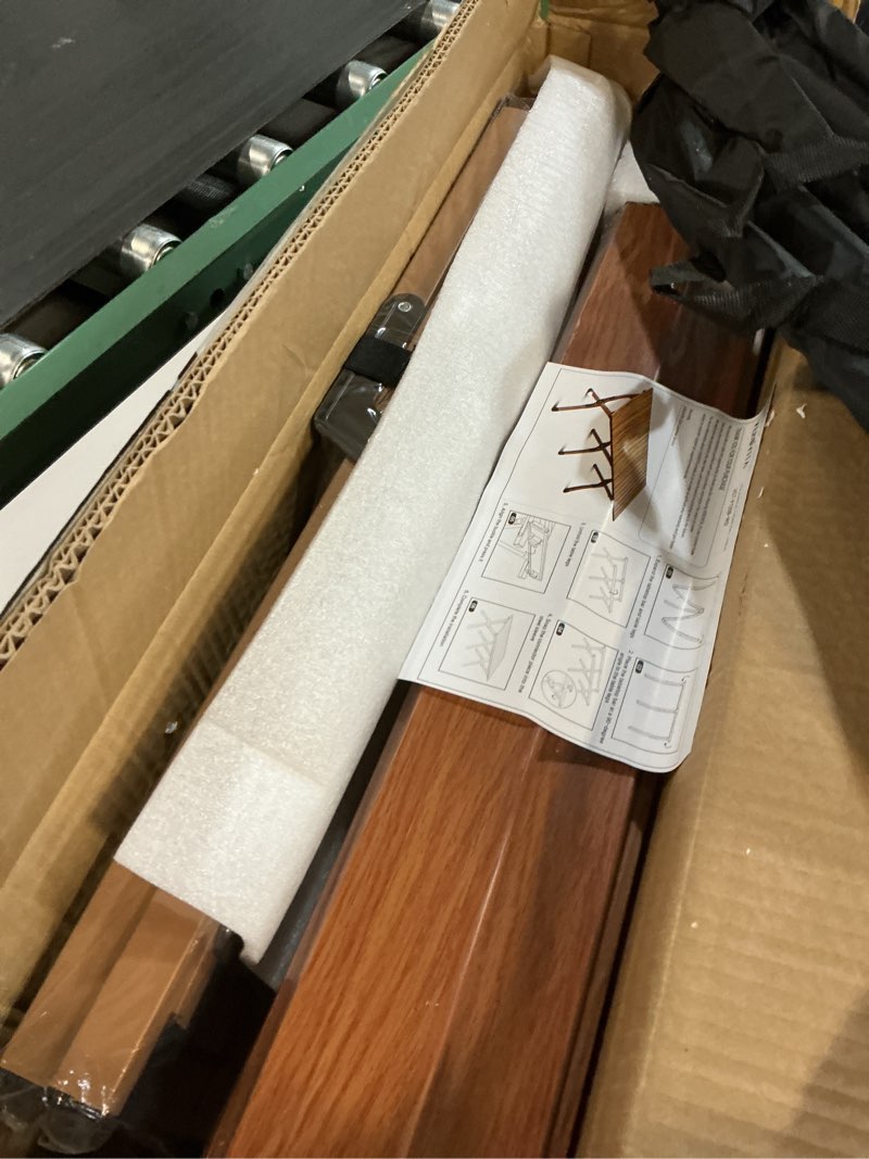 Condition photo showing New/Like New for camping table folding, 132 lbs capacity & 11 lbs lightweight, 45.5x23.2 inch portable roll up low picnic table with carry bag for 4-6 person, beach, backyard, bbq, camping wood grain-foldable