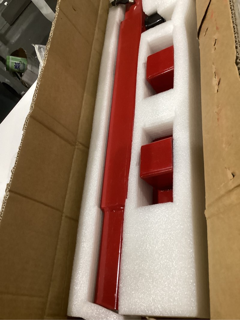 Condition photo showing Good Condition for door security bar - 32"-42" adjustable, 2500 lbs, keyed lock | heavy-duty steel, keyed differently for unique access. red powder-coat resists rust. hardware included, installs in 30 mins