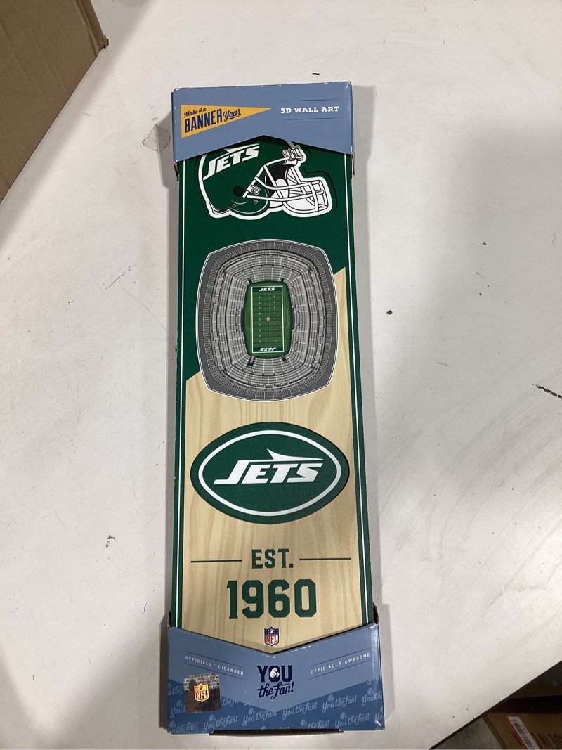 Condition photo showing Good Condition for youthefan nfl 3d stadium banner - 6x19 new york jets