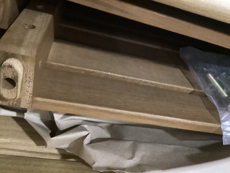 Condition photo showing New/Like New for Teak Shower Bench, 32" Solid Wood Shower Stool for Inside Shower to Sit On, Wooden Bathroom Shower Seat Waterproof