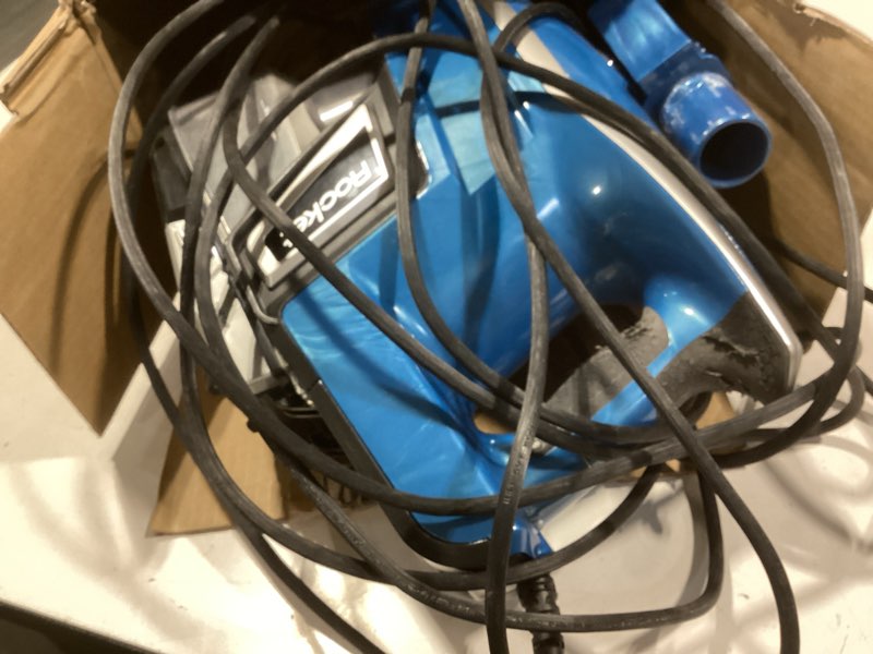 Condition photo showing As Is for shark hv343amz rocket corded stick vacuum with self-cleaning brushroll, lightweight & maneuverable, perfect for pet hair pickup, converts to a hand vacuum, crevice upholstery tools, blue/silver rocket w/ self-cleaning brushroll