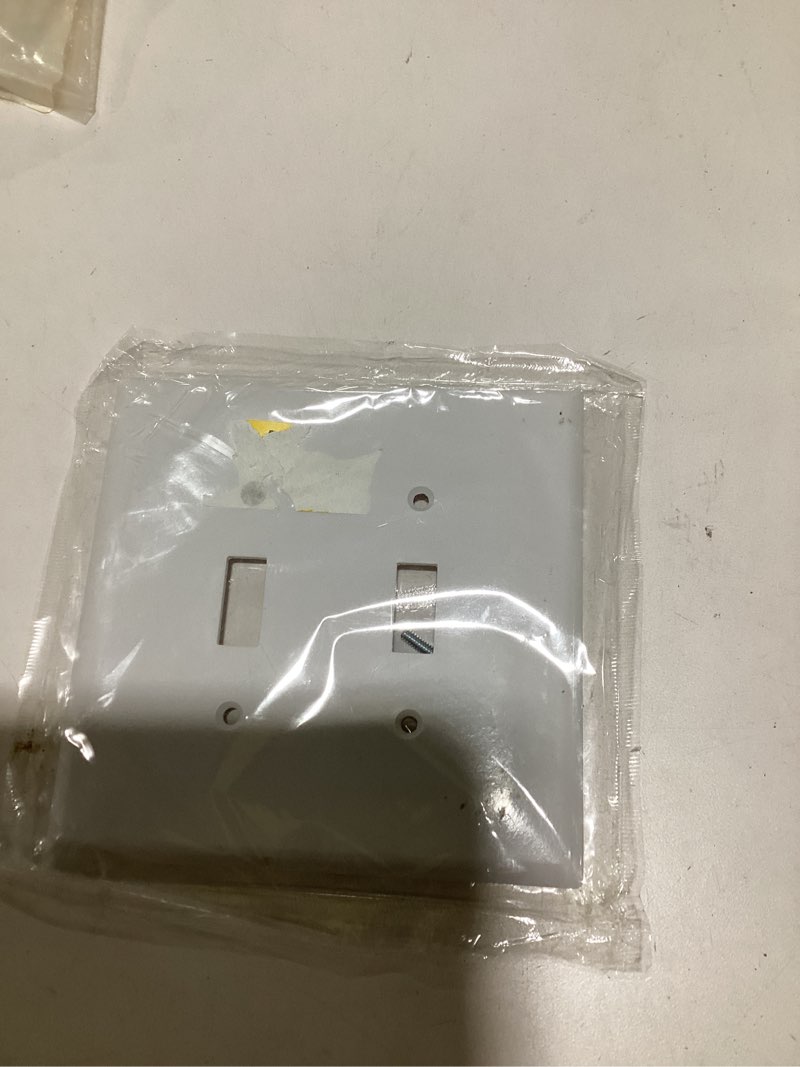 Condition photo showing Good Condition for Gang Midsize Size White Polycarbonate Indoor Toggle Wall Plate