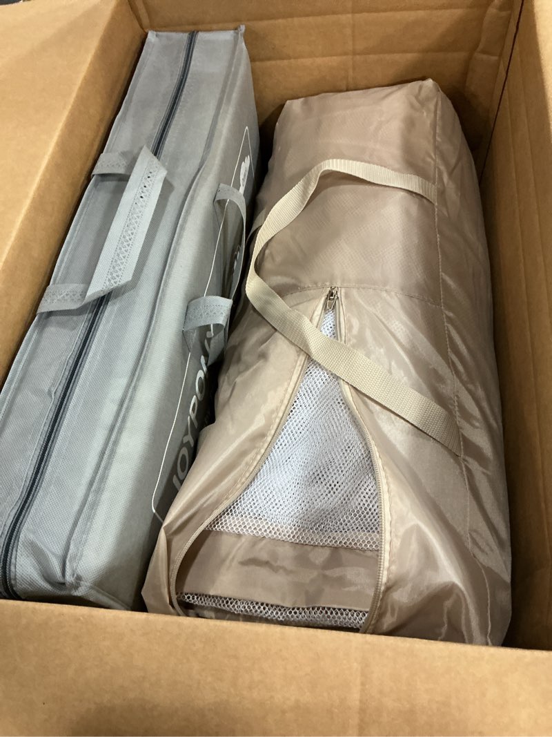 Condition photo showing Good Condition for baby playpen with mat, 50x50 in small play pen for babies, toddler playpen for apartment, indoors play yard with soft breathable mesh (beige with mat) beige with mat 50×50 inch