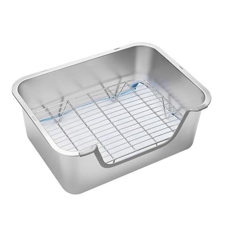 Stainless Steel Sifting Litter Box for Rabbits - Easy Clean, Durable Design
