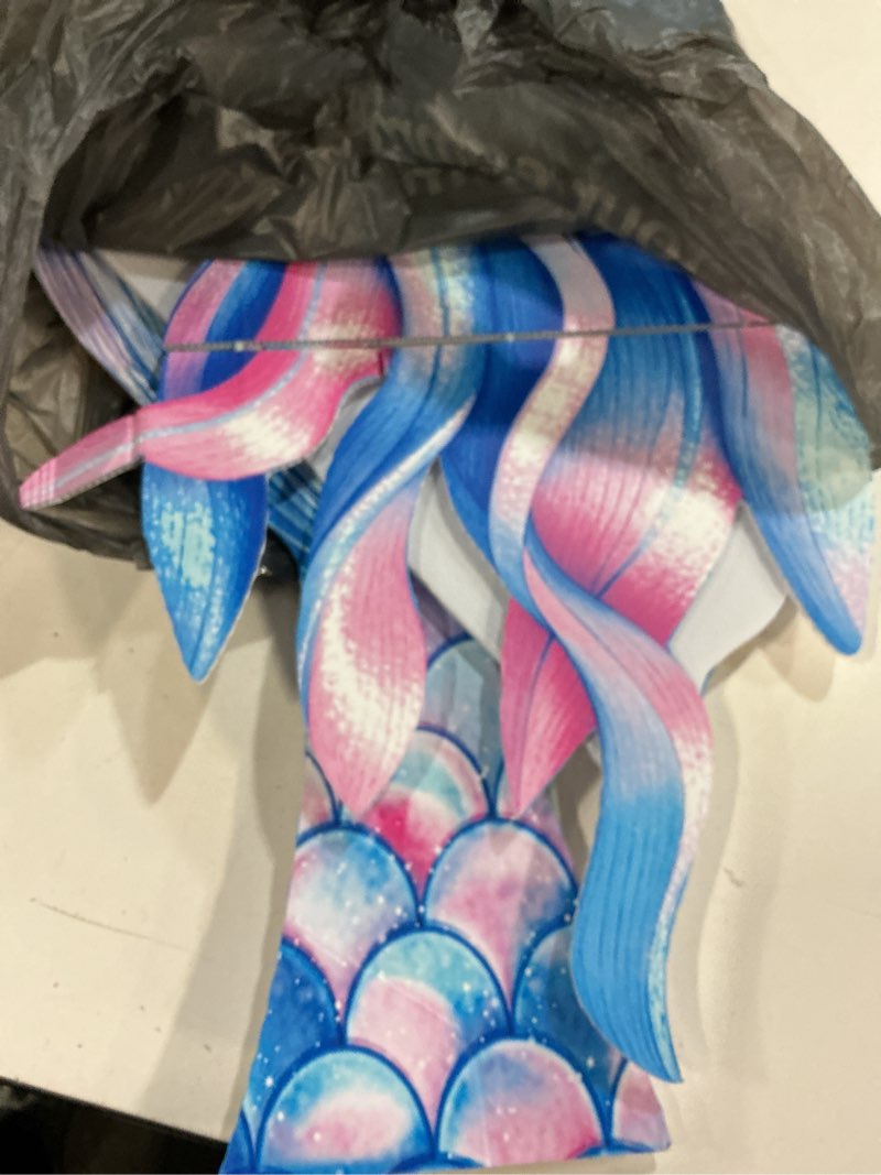 Condition photo showing As Is for 3 Pcs Large Sea Party Stand Decor, Under The Sea Sign Stand Party Decorations Set Mermaid Tail Seawe