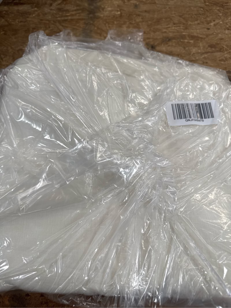 Condition photo showing Good Condition for european linen curtain, 96x108, ivory