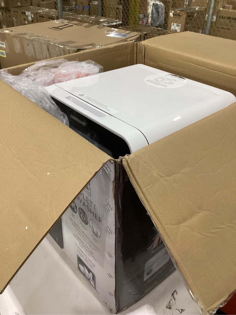 Condition photo showing Good Condition for farberware portable countertop dishwasher with 5-liter built-in water tank - 5-program system for home, rv, and apartment - wash dishes, glass, and baby products black/white