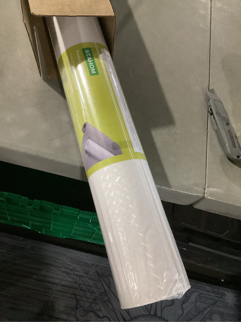 Condition photo showing Good Condition for shelf liners for kitchen cabinets non adhesive drawer liner for bathroom waterproof refrigerator liners for shelves fridge plastic mats cabinet cupboard liner white 11.8 x 59 inches 11.8"w x 59"l white