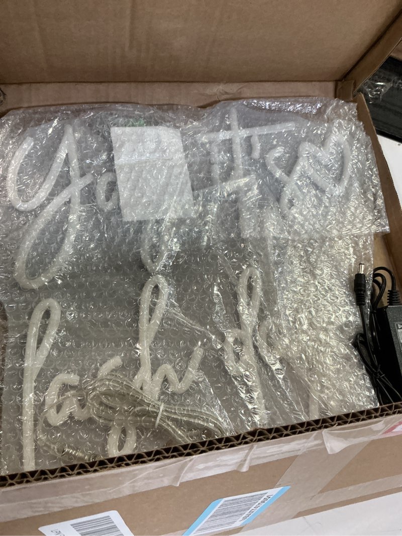 Condition photo showing Good Condition for Yay It's Lash Day Neon Sign, Beauty Salon Decor with Acrylic Backplate, Dimmable LED Wall Light for Lash Studio, Makeup Vanity, Eyelash Extension Room, Easy Plug-in Installation