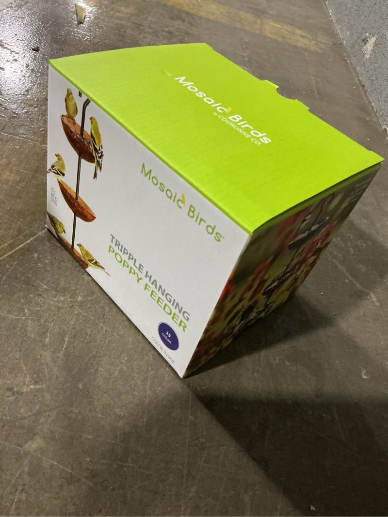 Condition photo showing New/Like New for Triple Hanging Poppy Feeder (Opaque Cobalt Blue) Bunting Blue