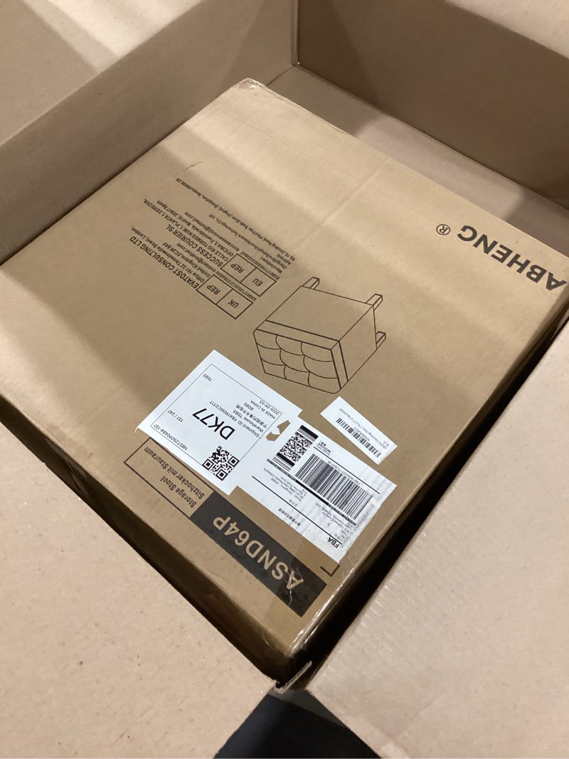 Condition photo showing New/Like New for 17.7 inches Velvet turfed Ottomans Cube with Storage, Metal-Framed Square Storage Ottoman Foot Rest Stool Holds 770 LB for Dorm Living Room Bedroom Pink UASND64P Velvet-pink 17.7" D x 17.7" W x 17.7" H