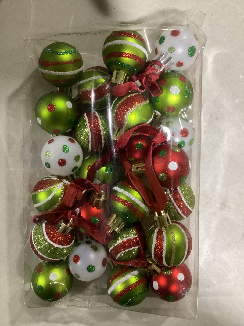 Condition photo showing Good Condition for 72" Velvet Christmas Tree Ribbon Garland with Red Green and White Christmas Ball Hanging Decorations for Xmas Tree Fireplace Wedding Mantle Indoor Decor Green 1