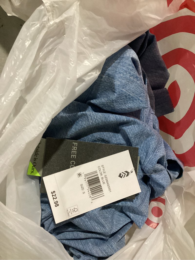 Condition photo showing New/Like New for free country men's blue knit long sleeve solid hoodie ( s )