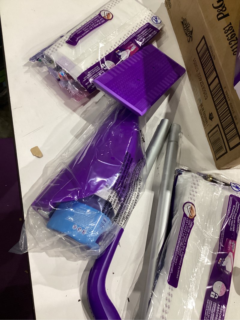 Condition photo showing Good Condition for swiffer wetjet hardwood and floor spray mop cleaner starter kit, includes: 1 power mop, 10 pads, cleaning solution, batteries 1 kit cleaner kit