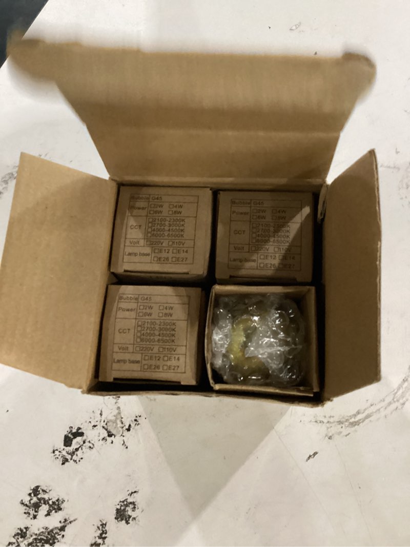 Condition photo showing New/Like New for lxcom lighting 6w g45 half chrome light bulb gold mirror light bulb dimmable vintage globe light 60 watt equivalent warm white 2700k e26/e27 base g45 chrome decorative led edison bulb, ac110v(4 pack)