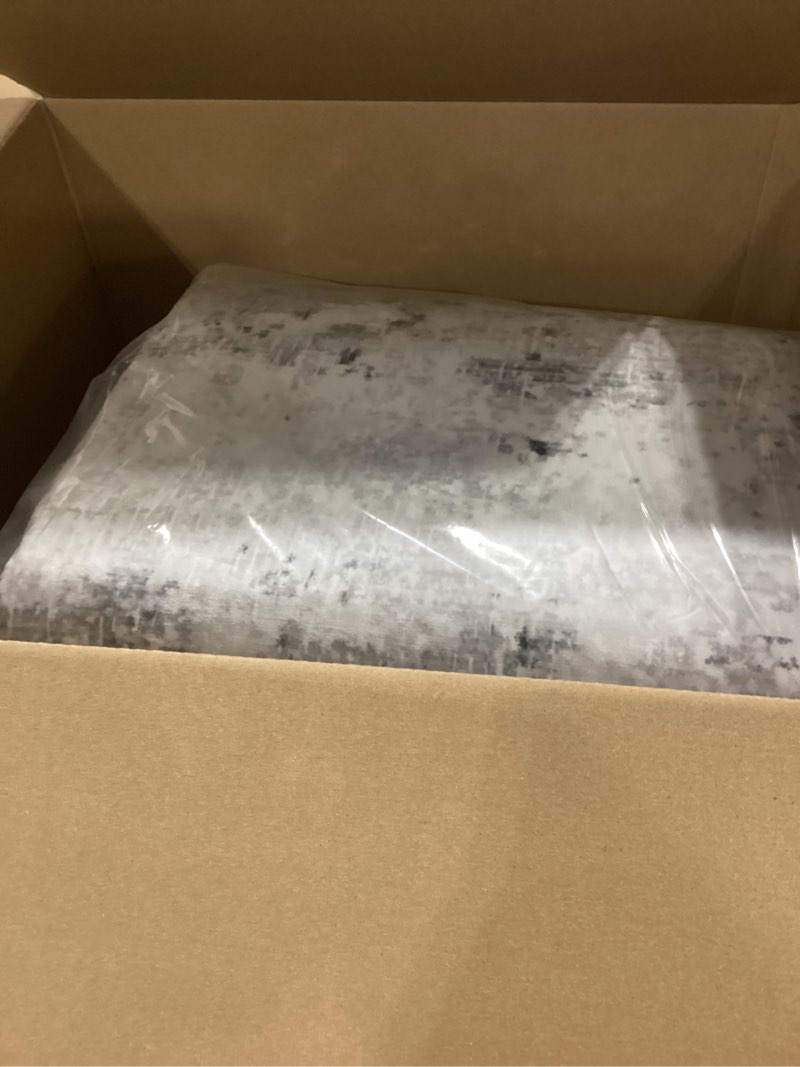 Condition photo showing New/Like New for 8x10 Modern Abstract Rug Faux Wool Accent Ultra Soft Machine Washable Rug Non Slip Non Shedding for Bedroom Dining Room Office Home, Grey Grey 8' x 10' (Rectangular)