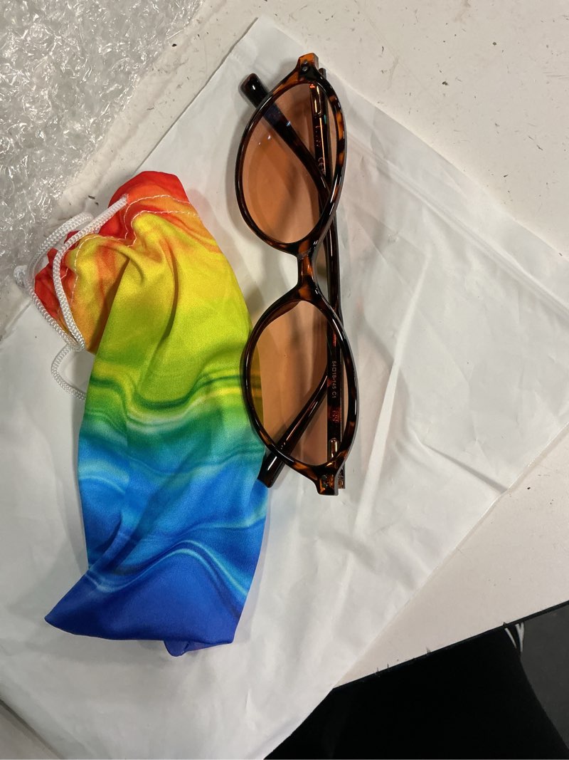 Condition photo showing Good Condition for rose tinted fl-41 migraine glasses for light sensitivity and photophobia,indoor/outdoor fluorescent led eyewear 50% rose tinted lens-leopord frame