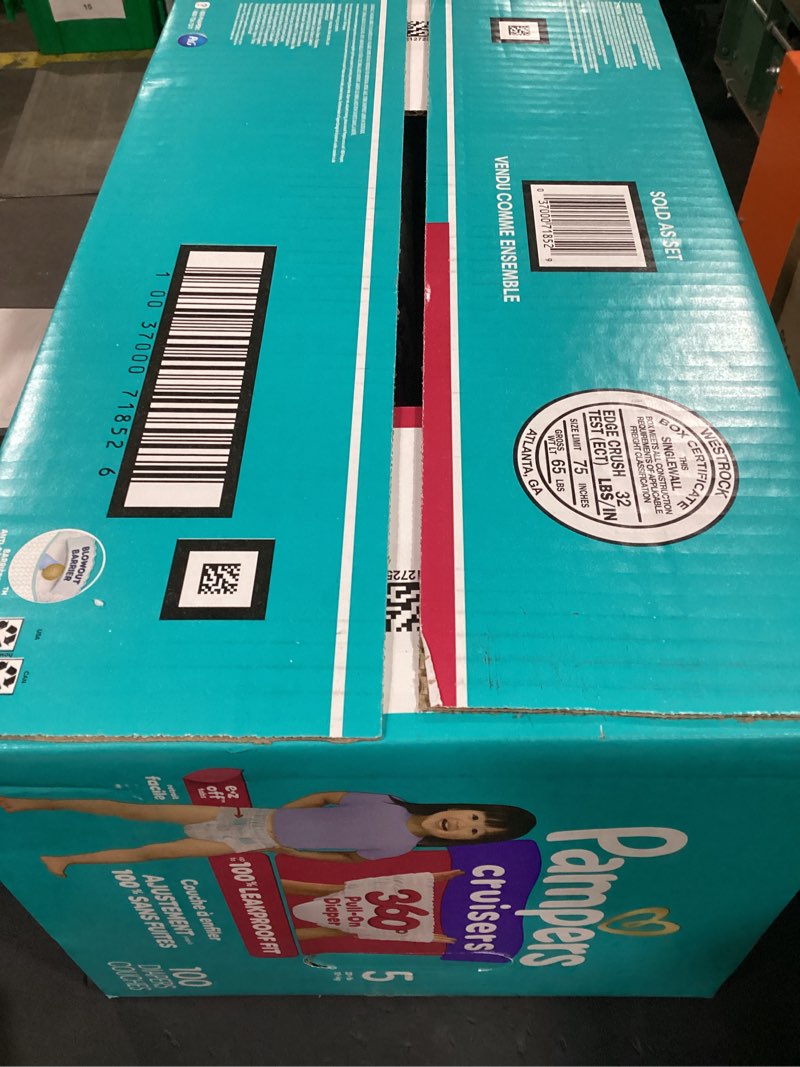 Condition photo showing New/Like New for pampers diapers - cruisers 360 - size 5, 100 count, babyproof up to 100% leakproof pull-on diaper size 5 100
