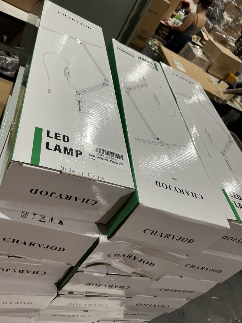 Condition photo showing New/Like New for led desk lamp for office home, 31.5" architect desk light with clamp dual screen computer monitor, 15w 5 color x 10 brightness levels desk lamp for reading, study, 1000lm bright, memory function black-15w