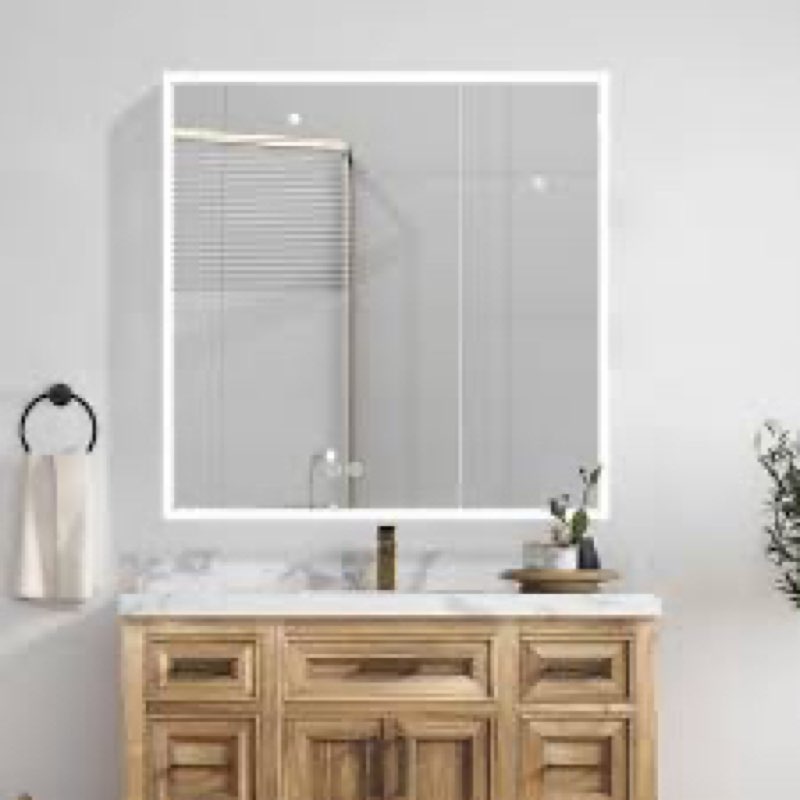 Azamat 30 H Recessed or Surface Mount Frameless LED Medicine Cabinet with 3 Adjustable Shelves INCOMPLETE