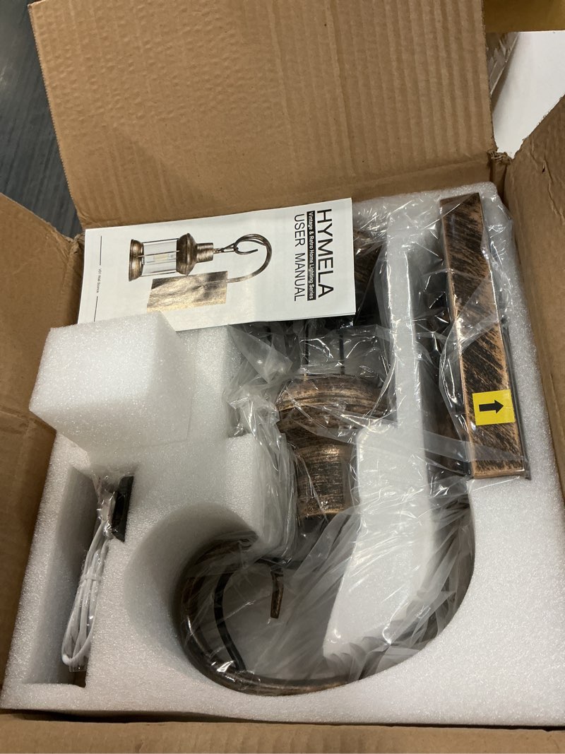 Condition photo showing New/Like New for b02 battery operated wall sconce, on/off remote rechargeable wall lamp with oil rubbed bronze finish, rustic cordless wall light fixtures, vintage lantern sconce for bedroom living room cafe