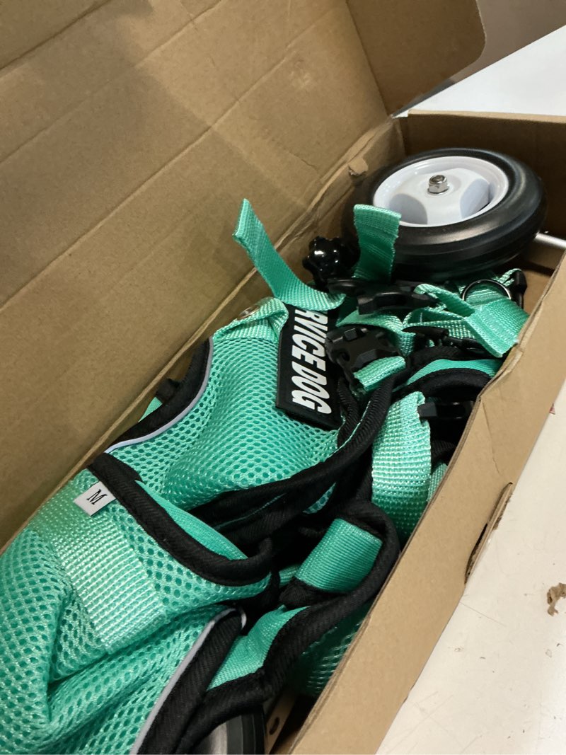 Condition photo showing Good Condition for nasjac dog wheelchair for back legs - lightweight portable wheelchair with reflective stripes, adjustable pet wheelchair cart for senior, arthritis, paralyzed, injured, or disabled dogs green medium