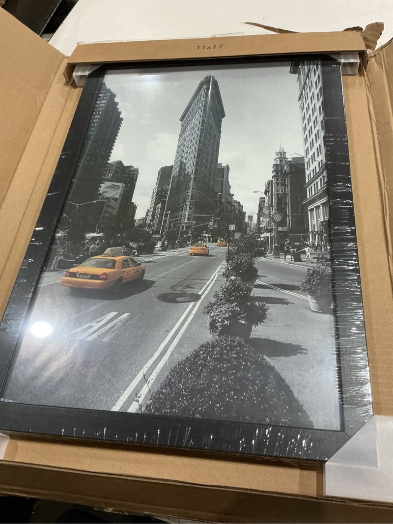 Condition photo showing New/Like New for americanflat 11x17 picture frame with shatter-resistant glass - signature collection - gallery-style frames made of engineered wood - photo frame for wall display - black 11x17 black