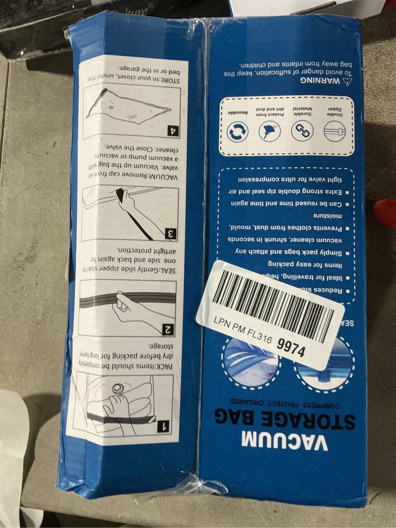 Condition photo showing Good Condition for Cozy Essential 20 Pack Vacuum Storage Bags, Space Saver Bags (4 Jumbo/4 Large/4 Medium/4 Small/4 Roll) Compression for Comforters and Blankets, Pillow, Bedding, Sealer Clothes Storage