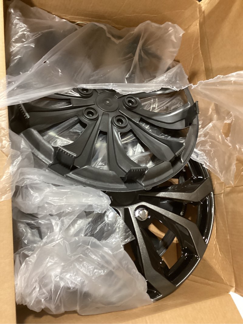 Condition photo showing As Is for LYDS Spyder BGM Black & Gunmetal Gray Universal 16 inch Premium ABS Hubcap Wheel Cover Replacement Set of 4 - AWC-16GB 16" Spyder BGM Black & Gunmetal Gray