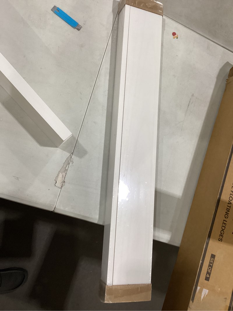 White floating shelves