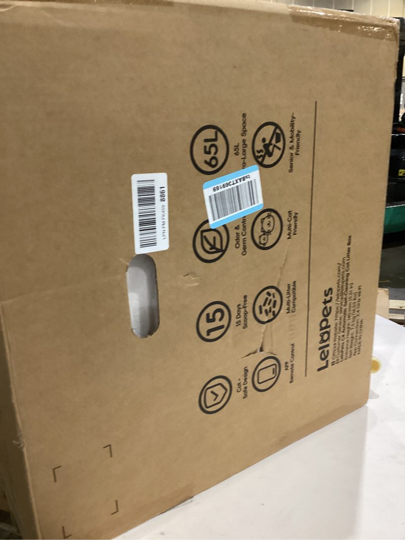 Condition photo showing As Is for Self Cleaning Litter Box, Upgraded Automatic Cat Litter Box Self Cleaning with APP Control, Large Open Design for Single/Multiple Cats, Anti Pinch and Odorless without canopy