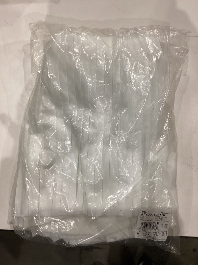 adidas Girl's Club Tennis Pleated Skirt, White, X-Large