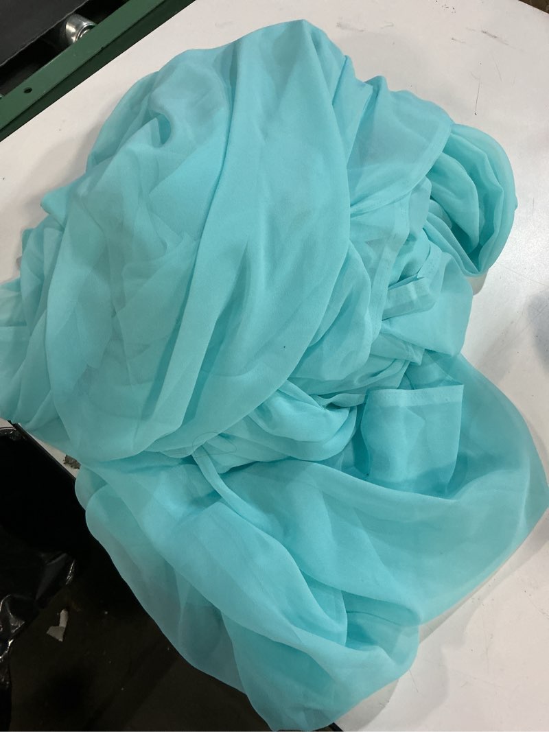 Condition photo showing As Is for mds pack of 1 yard wedding arch draping drapery fabric sheer chiffon fabric for wedding ceremony reception swag and backdrop decorations 60” width diy sewing multipurpose fabric - teal 1 yard teal