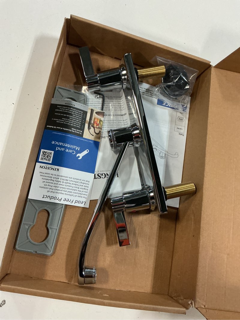 Condition photo showing Good Condition for Kingston Brass FB2121NDL 7-11/16-Inch in Spout Reach NuvoFusion 8-Inch Centerset Kitchen Faucet, Polished Chrome