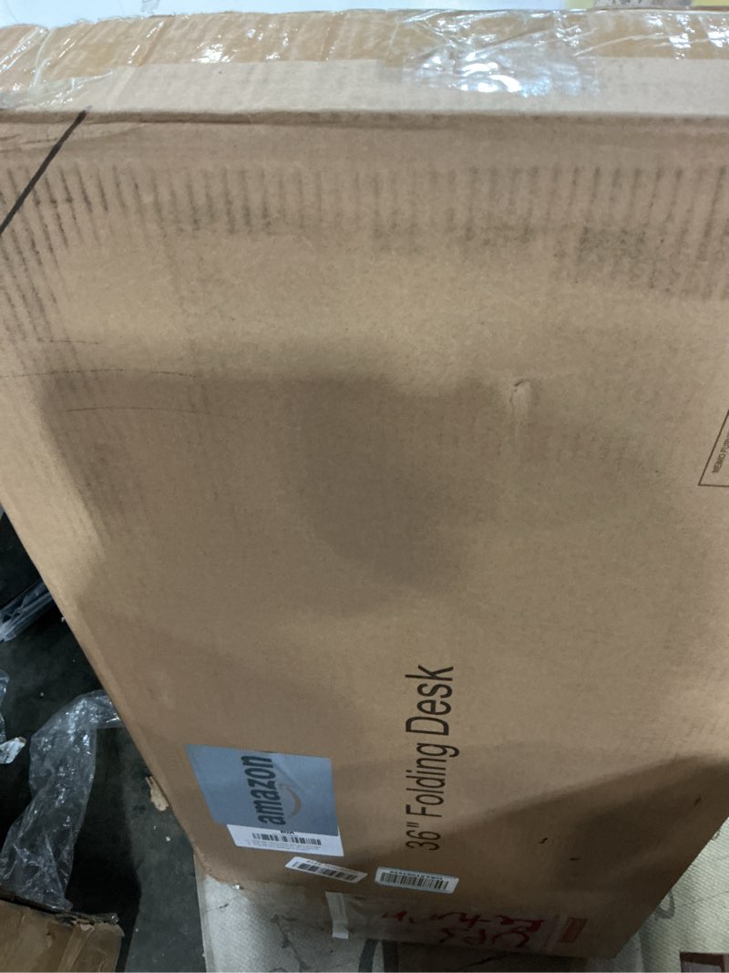Condition photo showing Good Condition for Frylr Small Folding Computer Desk – Portable 35.8 Inch Foldable Laptop Table, Collapsible and Compact for Easy Storage and Fast Setup, Lightweight for Small Spaces, Craft and Study Use, Dark Walnut 35.8 x 15.7 Inch NO Power Outlets Dark Walnut