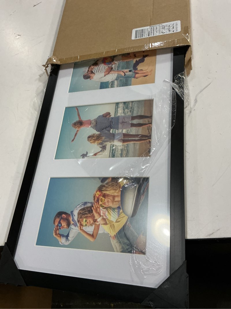 Condition photo showing item condition for decorUhome 8x20 Picture Frames Collage Wall Decor, Display 4Pcs 4x6 Photos with Mat or 1Pcs 8x20 Unmatted, 4 4x6 Collage Picture Frames for Wall Mounting, Black 8x20 (4-4x6) Black