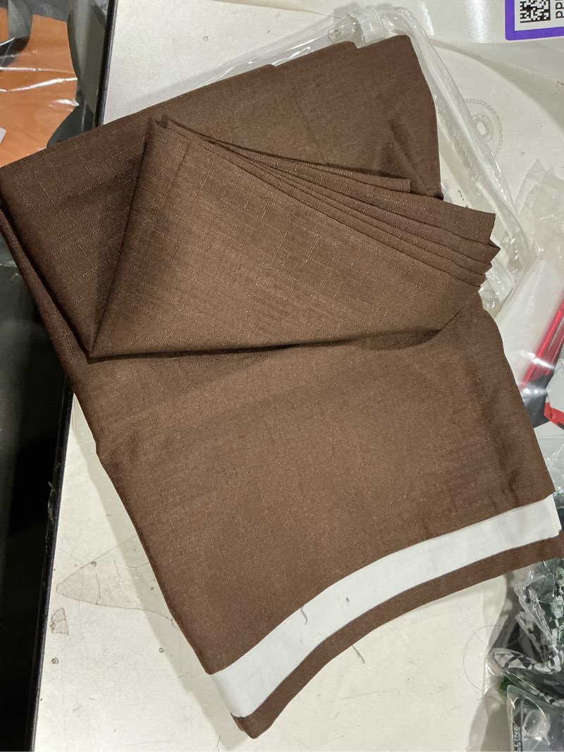 Condition photo showing Good Condition for ECLIPSE Kendall Modern Blackout Thermal Rod Pocket Window Curtain for Bedroom or Living Room (1 Panel), 42" x 54", Chocolate Chocolate 42"W x 54"L (Pack of 1) Rod Pocket