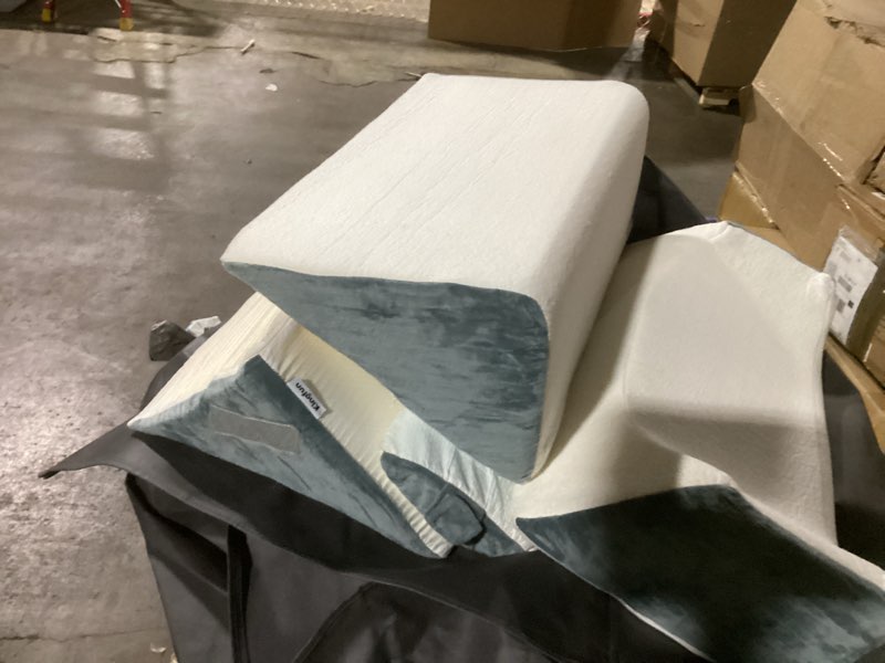 Condition photo showing Good Condition for Kingfun 4PCS Orthopedic Bed Wedge Pillow Set for Sleeping, Post Surgery Memory Foam Support Pillows for Back, Neck and Leg Pain Relief, Adjustable Triangle Pillow - Acid Reflux, Anti Snoring & GERD White 4 Piece Set