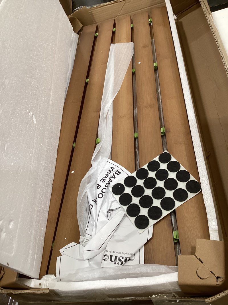 Condition photo showing Good Condition for gashell wire shelf covers, bamboo wire rack covers for pantry, closet (5pcs, 40" w x 16" d) 40"w x 16"d 5