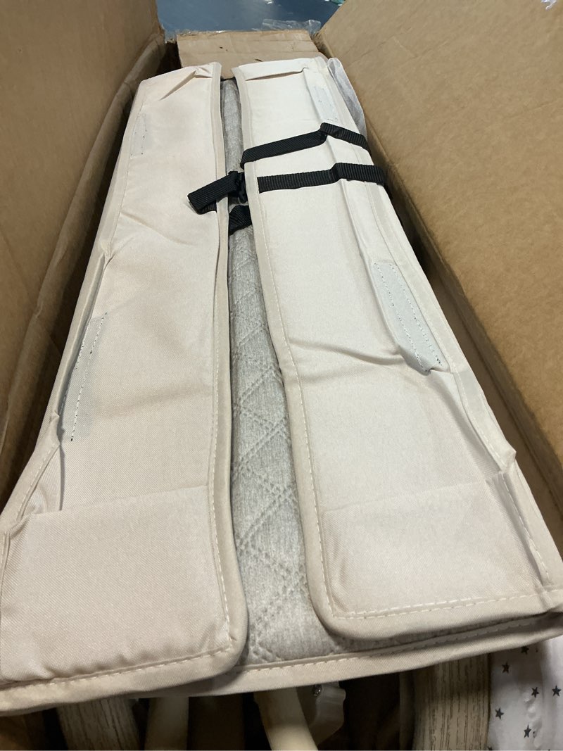 Condition photo showing Good Condition for baby bassinets bedside sleeper 5 in 1,bedside bassinet for baby with mattress,diaper changer, storage layer,mosquito net,7-level adjustable height , one-touch folding for travel with infants(beige)