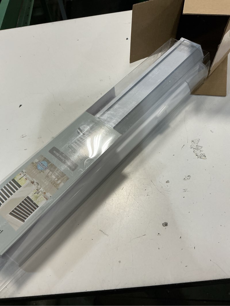 Condition photo showing As Is for persilux cordless zebra blinds, dual layer roller shades (22" w x 72" h, white) free-stop for doors, light control day and night, light filtering sheer for home 22"w x 72"h white