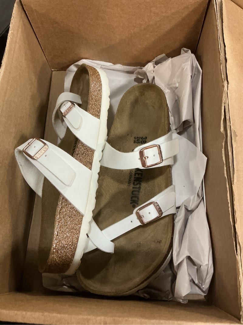 Condition photo showing As Is for birkenstock women's mayari birko-flor white leather 5